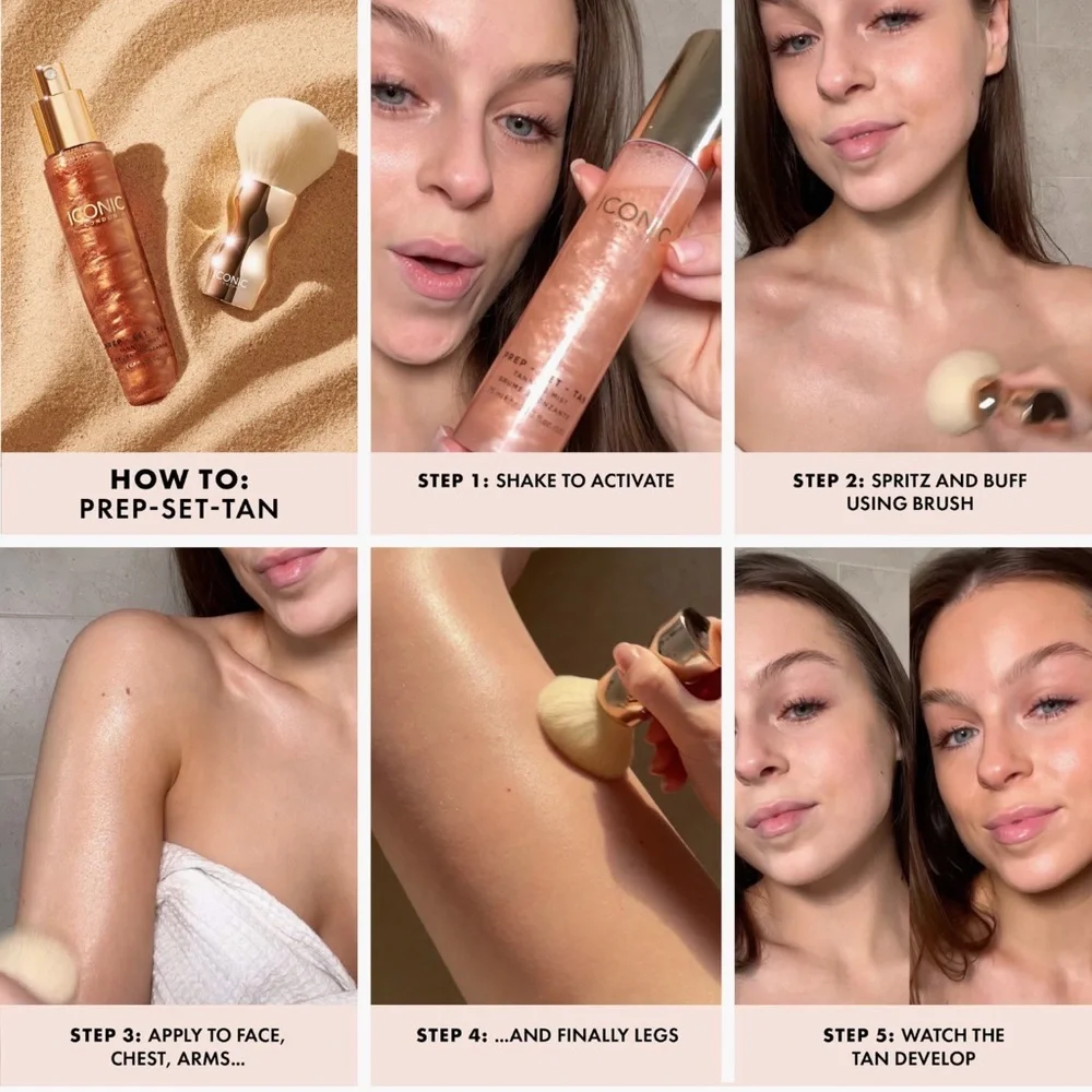 ICONIC LONDON Prep Set Tan Mousse Original Tanning Mist Treatment $29 2.5oz NIB